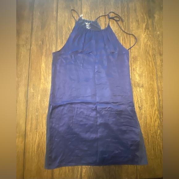 Majestic Filatures 100% Linen Navy Blue Dress Size 3 B26 - Picture 1 of 5